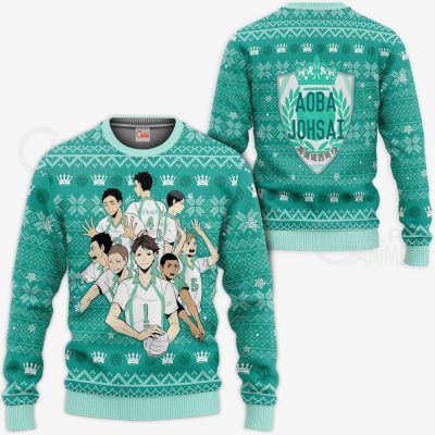 Aoba Johsai Ugly Christmas Sweater Haikyuu Anime Xmas Shirt VA10 Sweater / S Official Haikyuu Merch
