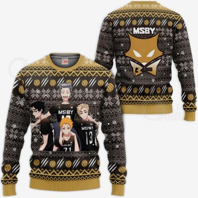 MSBY Black Jackals Ugly Christmas Sweater Haikyuu Anime Xmas Gift VA10 Sweater / S Official Haikyuu Merch