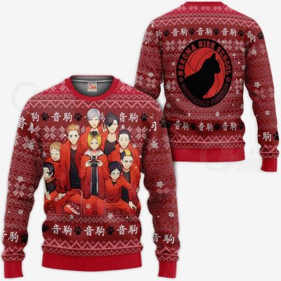 Nekoma High Ugly Christmas Sweater Haikyuu Anime Xmas Shirt VA10 Sweater / S Official Haikyuu Merch