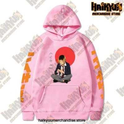 2021 Japan Anime Haikyuu Men Female Hoodies Autumn Casual Pullover Sweatshirts Coat Pink / Xl