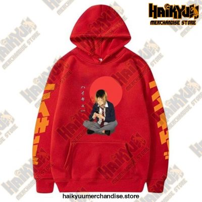 2021 Japan Anime Haikyuu Men Female Hoodies Autumn Casual Pullover Sweatshirts Coat Red / 5Xl