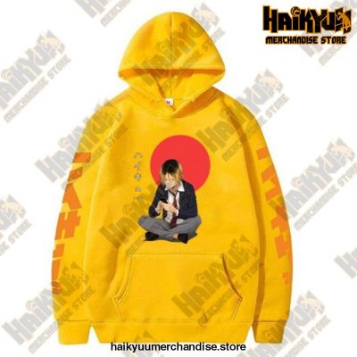 2021 Japan Anime Haikyuu Men Female Hoodies Autumn Casual Pullover Sweatshirts Coat Yellow / Xl