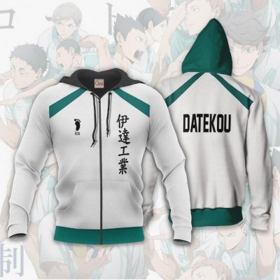 Date Tech High Haikyuu Anime Cosplay Costumes Volleyball Uniform Zip Hoodie / S Official Haikyuu Merch