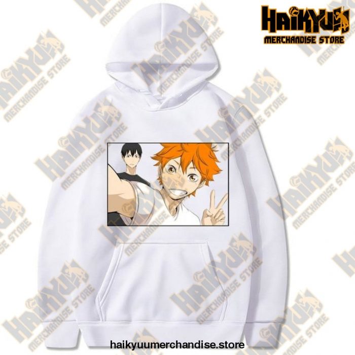 Funny Haikyuu Unisex Hoodies Japanese Anime Printed Mens Hoodie Streetwear Casual Sweatshirts White