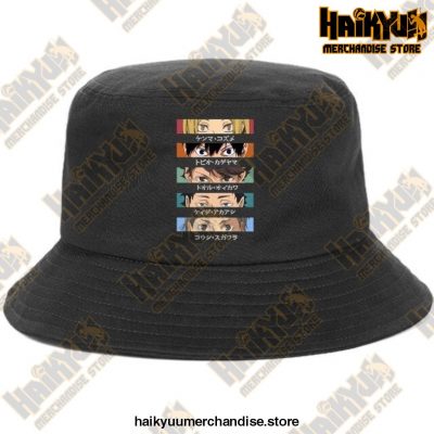 Haikyuu Foldable Printing Bucket Hat Black 6 / China One Size