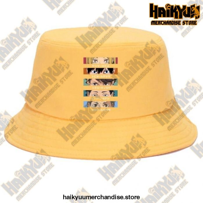 Haikyuu Foldable Printing Bucket Hat Yellow 6 / China One Size