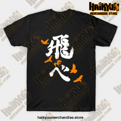 Haikyuu Karasuno Fly Orange T-Shirt Black / S