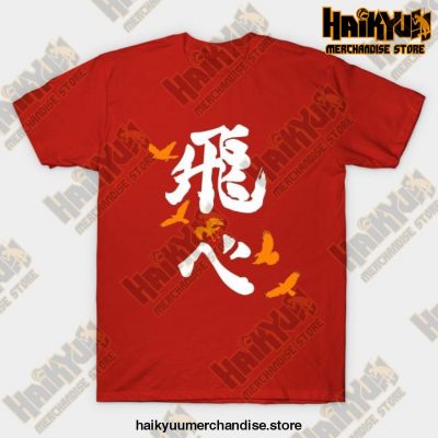 Haikyuu Karasuno Fly Orange T-Shirt Red / S