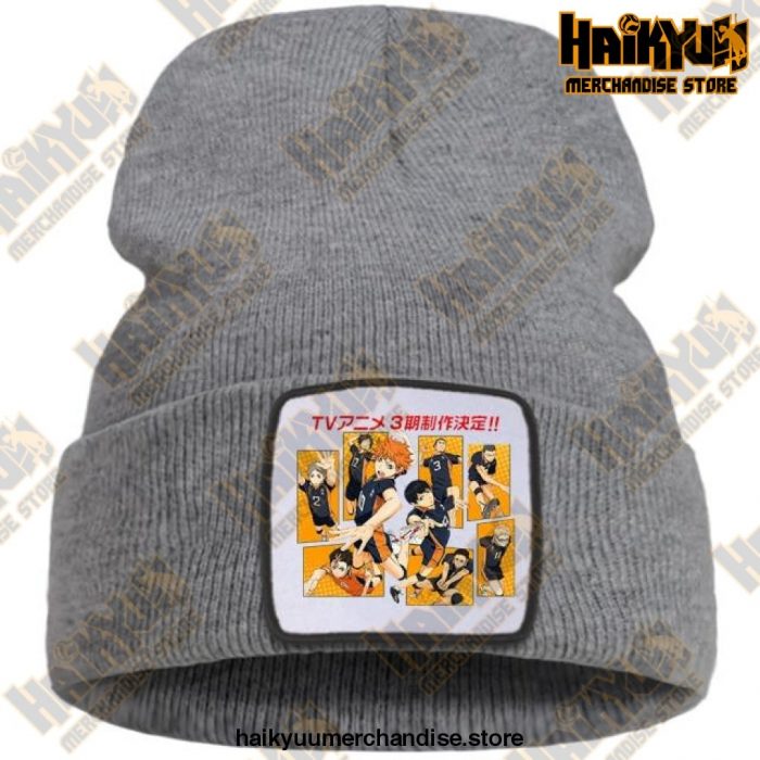 Haikyuu Karasuno High School Beanie For Teens Gray / China One Size