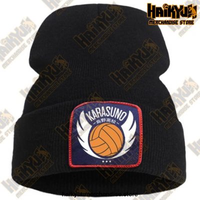 Haikyuu Karasuno High Winter Beanie Black / China One Size