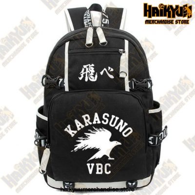 Haikyuu Backpack <br></noscript> Karasuno VBC (Zip) Black Official Haikyuu Backpack Merch