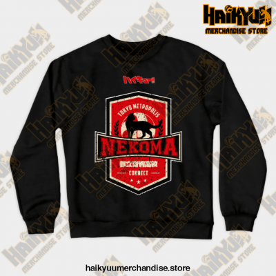 Haikyuu Team Nekoma Grunge Style Sweatshirt Black / S