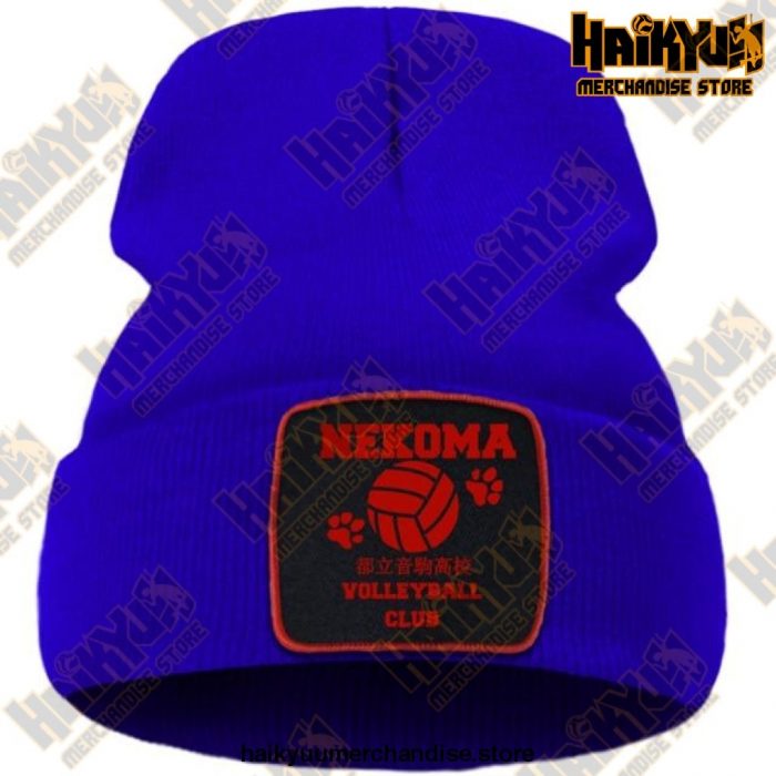 Haikyuu Volleyball Club Red Knitted Beanie Blue / China One Size