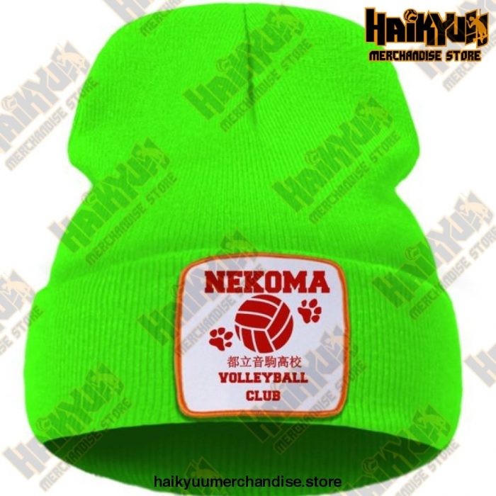 Haikyuu Volleyball Club Red Knitted Beanie Green / China One Size