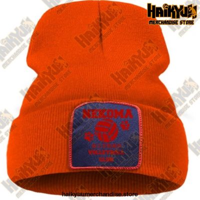 Haikyuu Volleyball Club Red Knitted Beanie Orange / China One Size