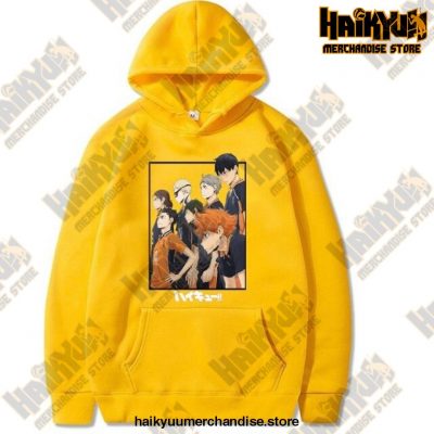 Harajuku Hoodie Sweatshirt Haikyuu Print Cosplay Costume Anime Women/men Top Yellow / Xxxl
