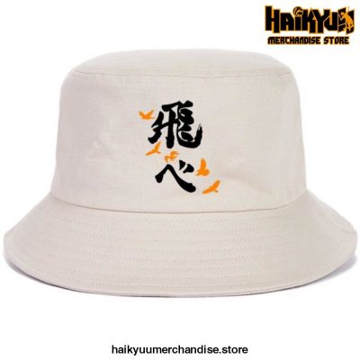 Japan Casual Haikyuu Bob Hats Black Logo - Beige