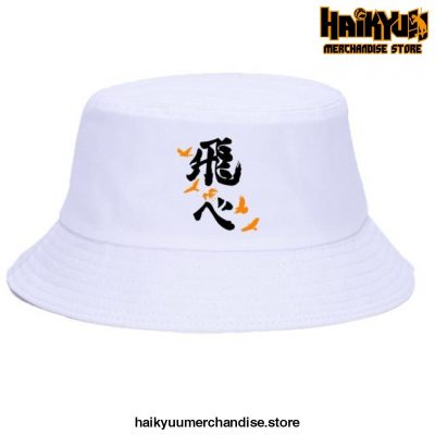 Japan Casual Haikyuu Bob Hats Black Logo - White