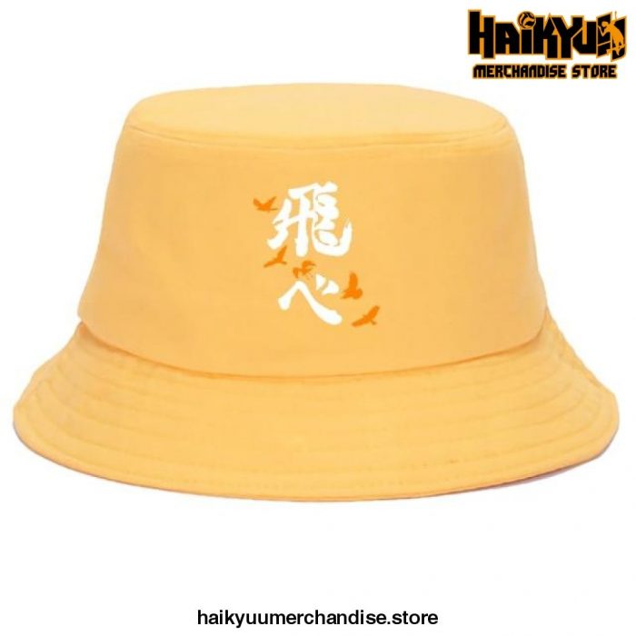 Japan Casual Haikyuu Bob Hats White Logo - Yellow