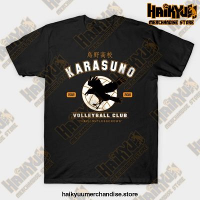Karasuno Haikyuu Anime T-Shirt Black / S