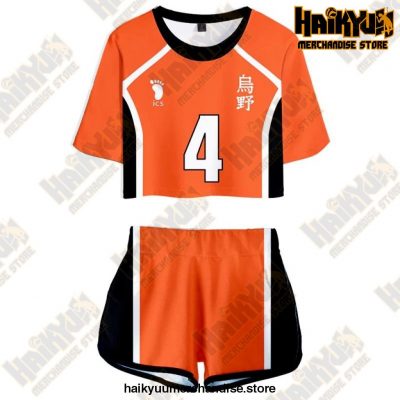 Karasuno High Cosplay Sportswear Jerseys Uniform 4 / S