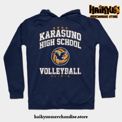 Karasuno High School Volleyball Hoodie Navy Blue / S