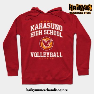 Karasuno High School Volleyball Hoodie Red / S
