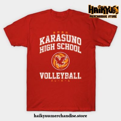 Karasuno High School Volleyball T-Shirt Red / S