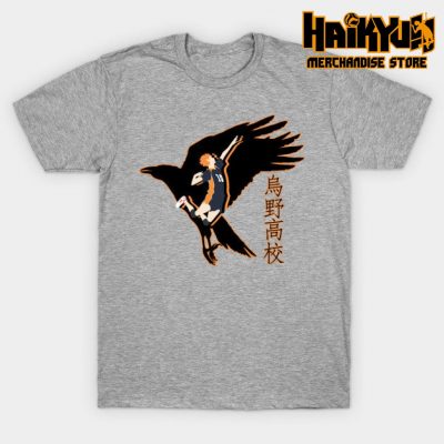Flying Hinata Shouyou T-Shirt Gray / S