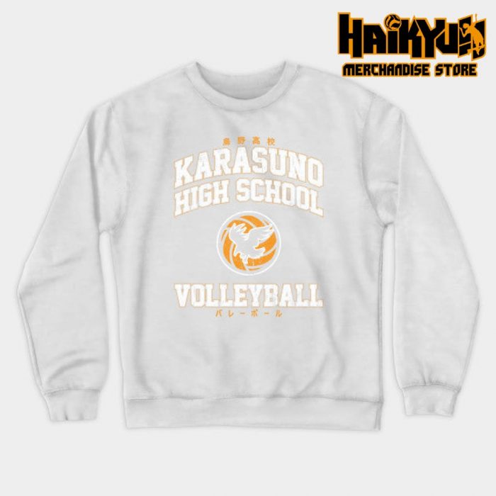 Karasuno High School Volleyball Sweatshirt White / S