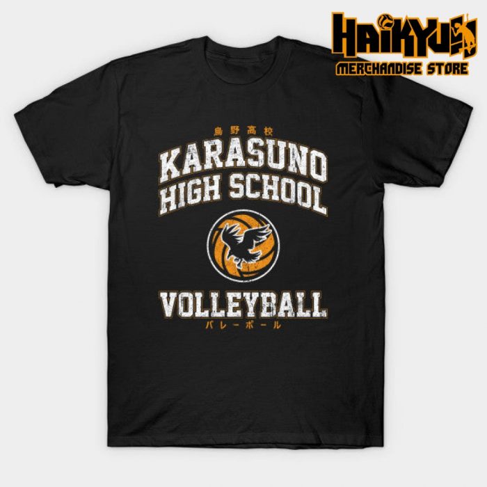 Karasuno High School Volleyball T-Shirt Black / S