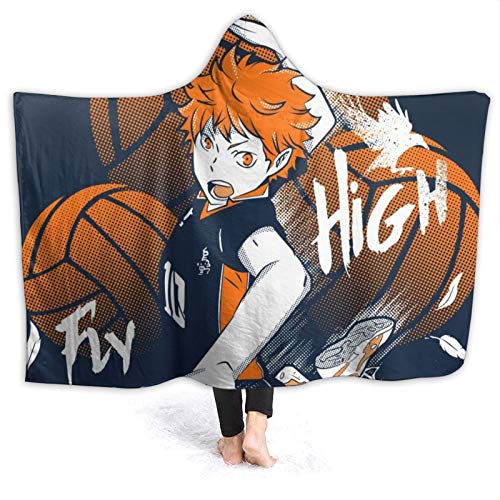 Anime Haikyuu Hinatashoyo Soft Flannel Hooded Blankets